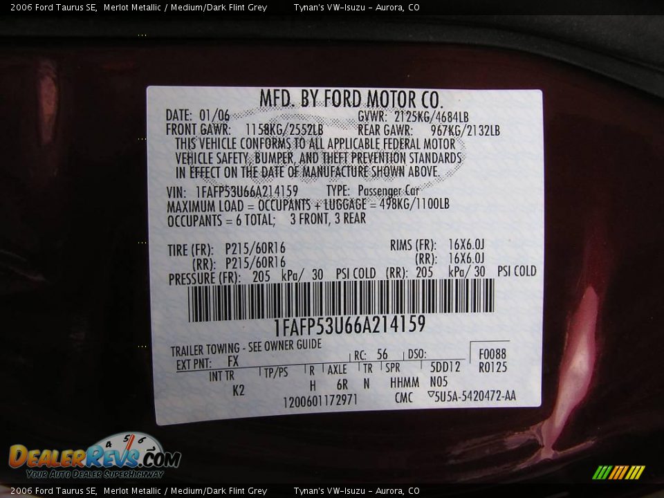 2006 Ford Taurus SE Merlot Metallic / Medium/Dark Flint Grey Photo #19