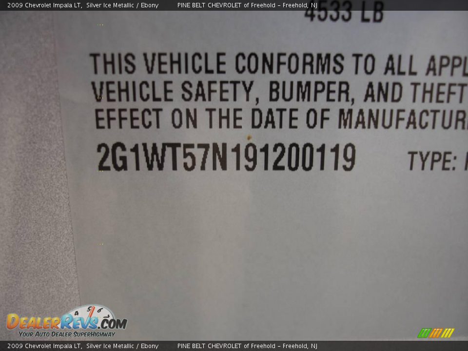 2009 Chevrolet Impala LT Silver Ice Metallic / Ebony Photo #15