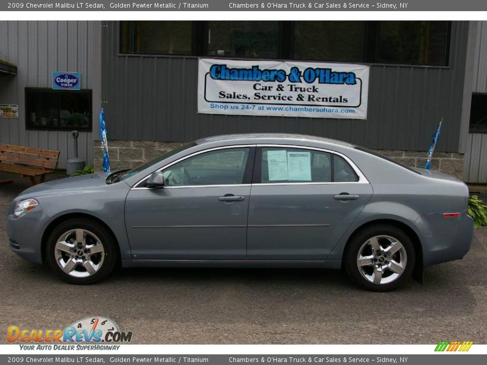 2009 Chevrolet Malibu LT Sedan Golden Pewter Metallic / Titanium Photo #2