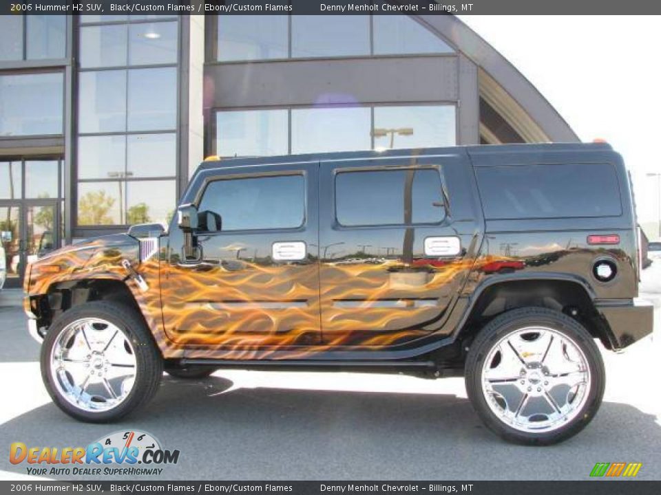 2006 Hummer H2 SUV Black/Custom Flames / Ebony/Custom Flames Photo #1