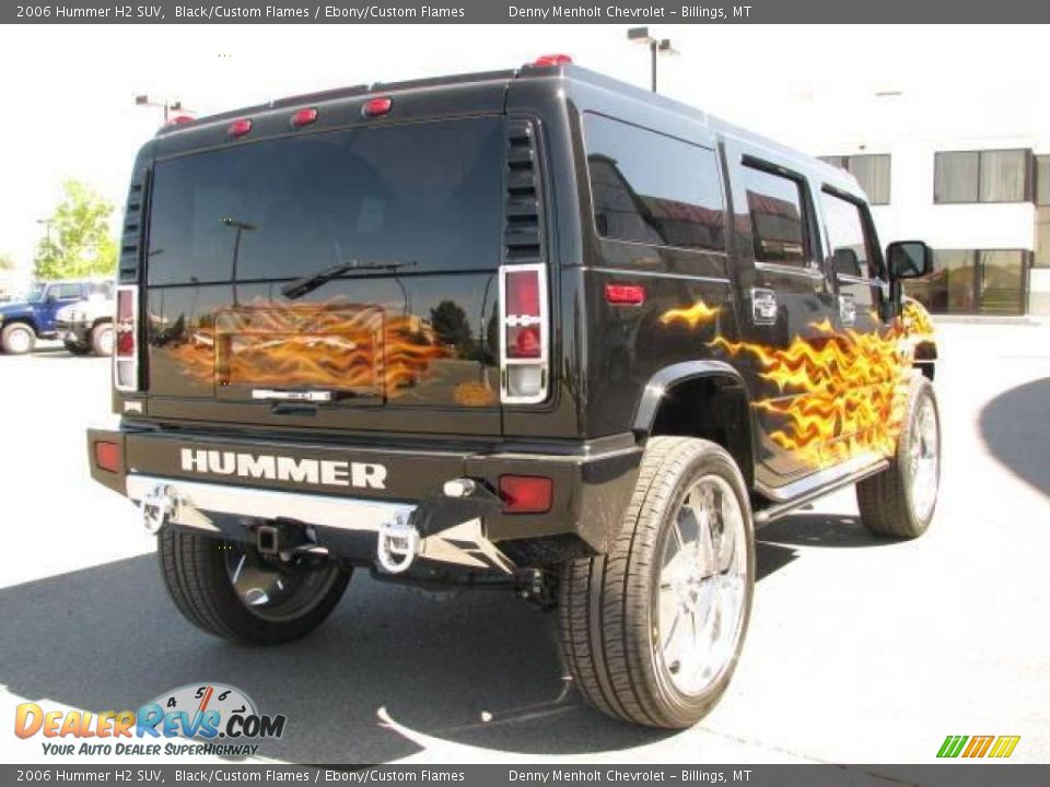2006 Hummer H2 SUV Black/Custom Flames / Ebony/Custom Flames Photo #12