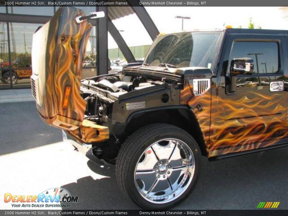 2006 Hummer H2 SUV Black/Custom Flames / Ebony/Custom Flames Photo #25