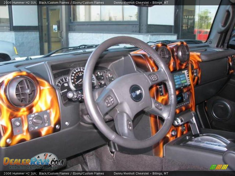 2006 Hummer H2 SUV Black/Custom Flames / Ebony/Custom Flames Photo #36