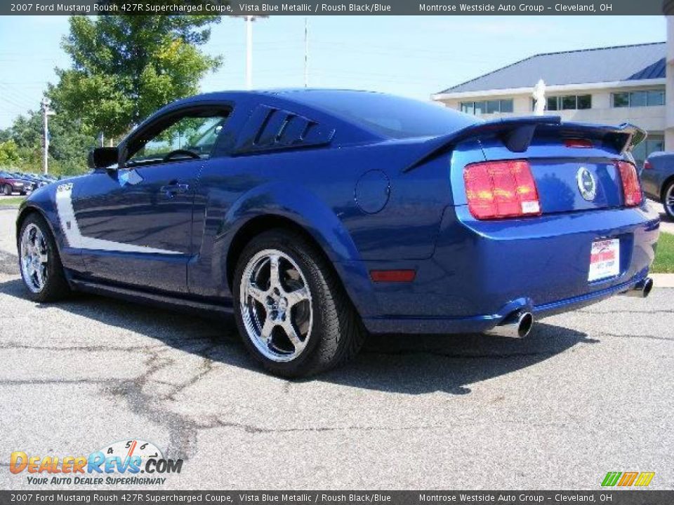 2007 Ford Mustang Roush 427R Supercharged Coupe Vista Blue Metallic / Roush Black/Blue Photo #3