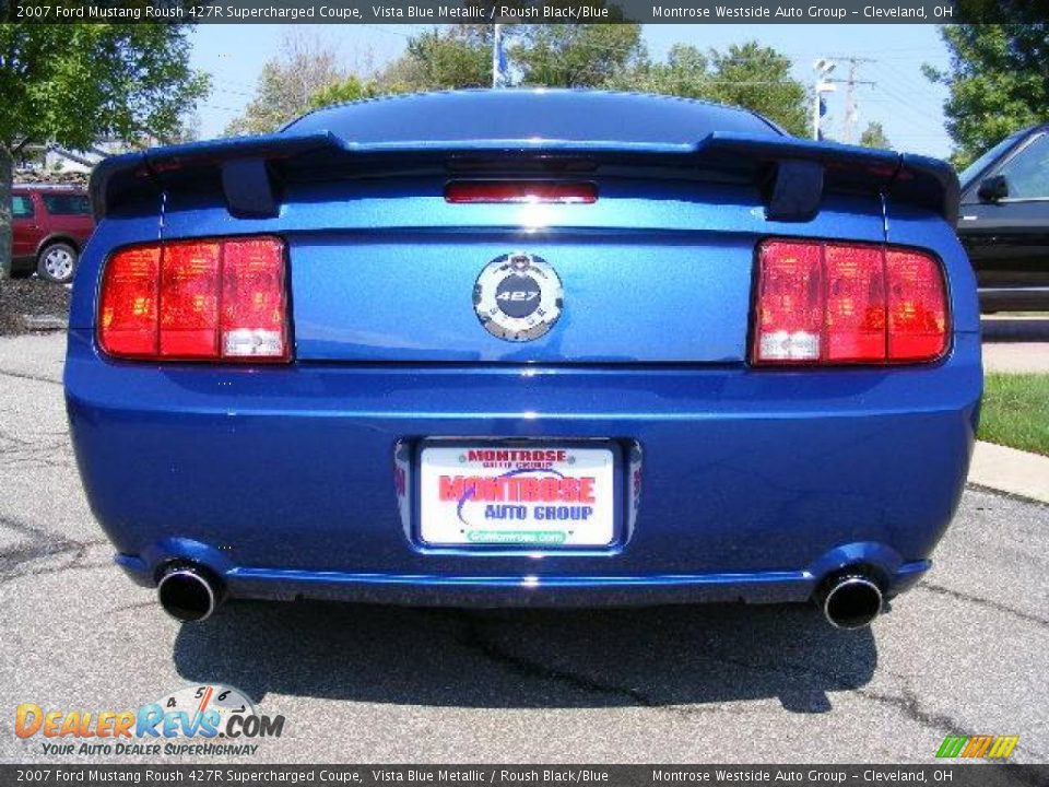 2007 Ford Mustang Roush 427R Supercharged Coupe Vista Blue Metallic / Roush Black/Blue Photo #4