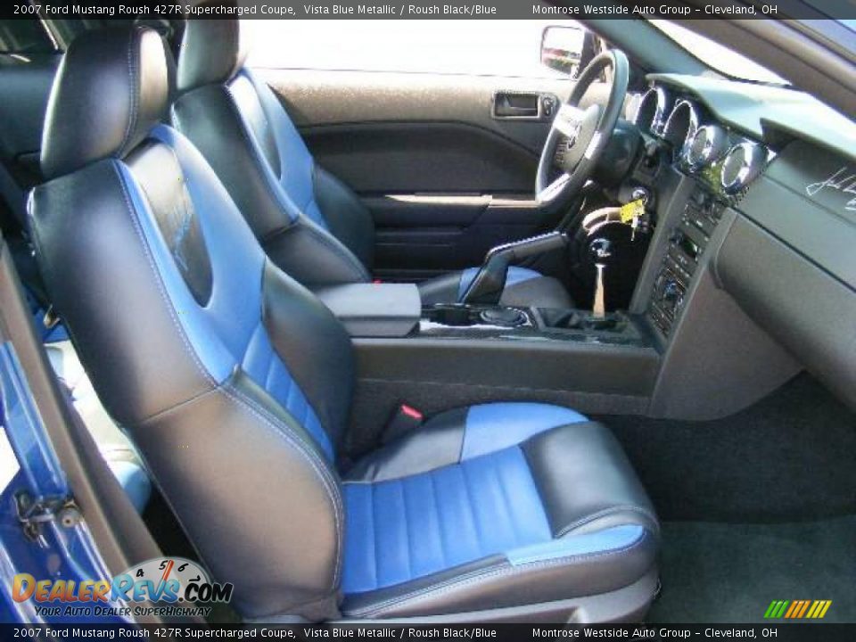 2007 Ford Mustang Roush 427R Supercharged Coupe Vista Blue Metallic / Roush Black/Blue Photo #14