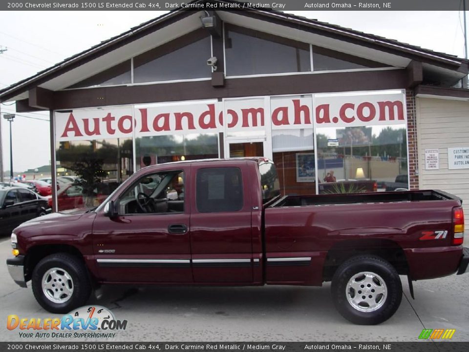 2000 Chevrolet Silverado 1500 LS Extended Cab 4x4 Dark Carmine Red Metallic / Medium Gray Photo #1