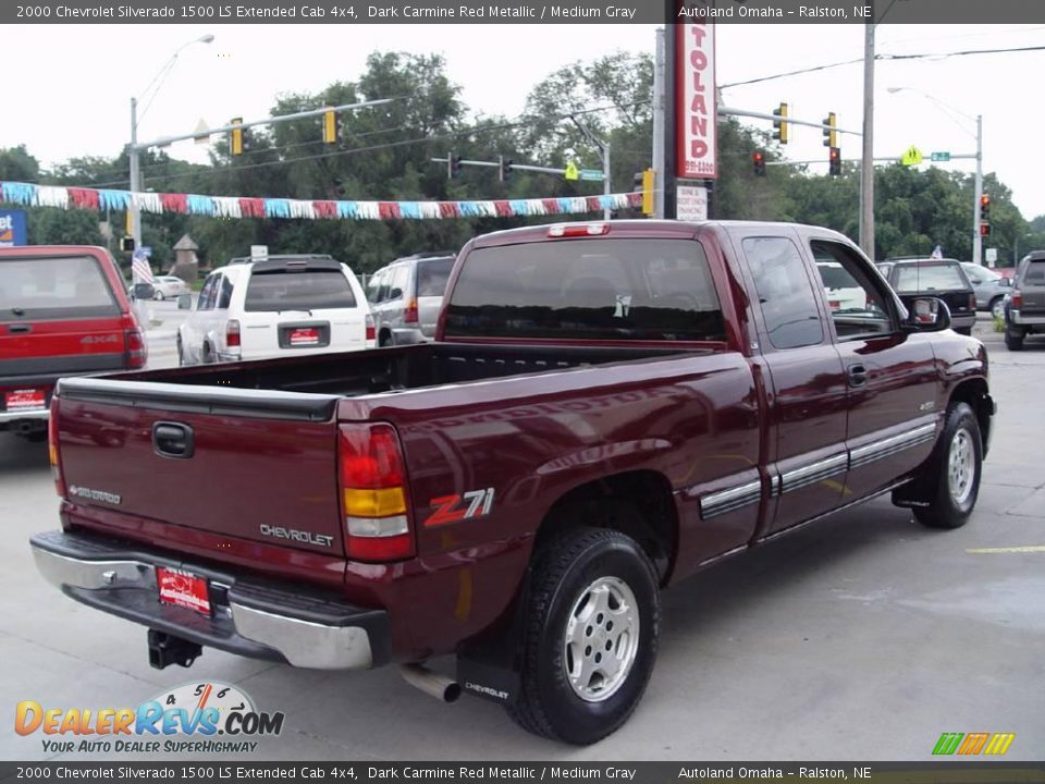 2000 Chevrolet Silverado 1500 LS Extended Cab 4x4 Dark Carmine Red Metallic / Medium Gray Photo #2