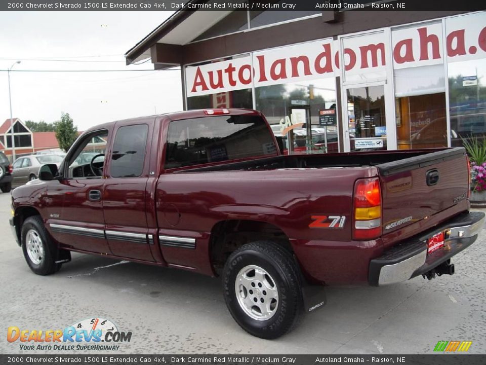 2000 Chevrolet Silverado 1500 LS Extended Cab 4x4 Dark Carmine Red Metallic / Medium Gray Photo #3