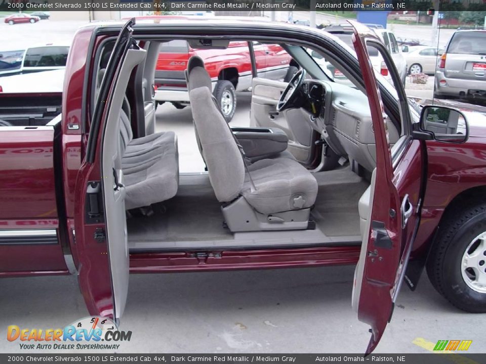 2000 Chevrolet Silverado 1500 LS Extended Cab 4x4 Dark Carmine Red Metallic / Medium Gray Photo #4