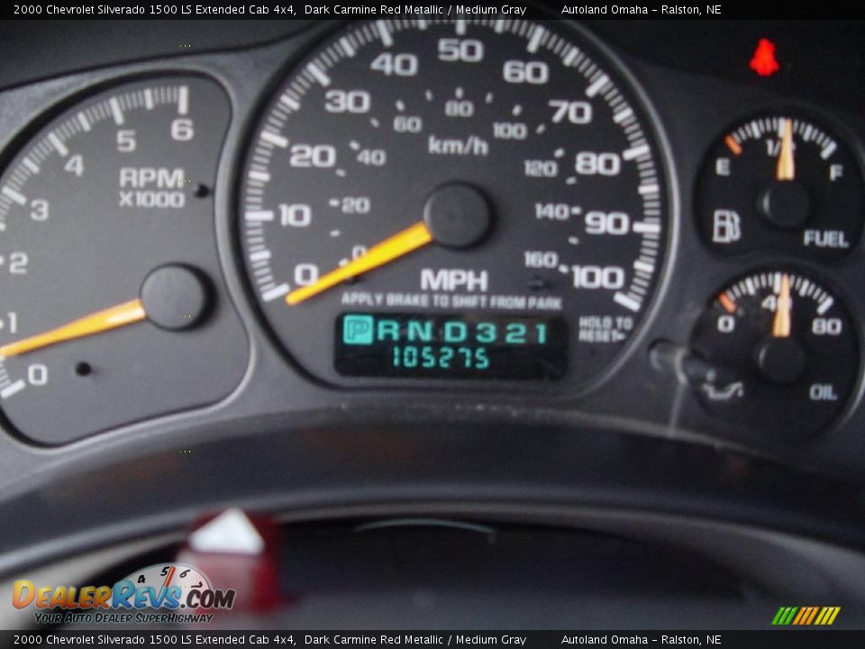2000 Chevrolet Silverado 1500 LS Extended Cab 4x4 Dark Carmine Red Metallic / Medium Gray Photo #9