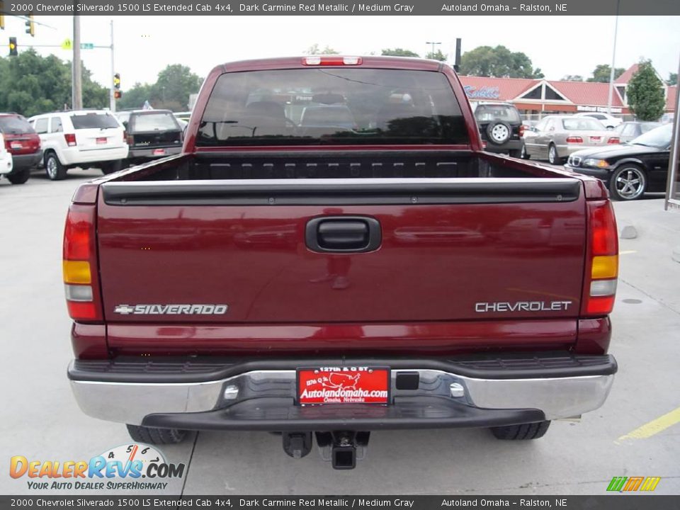 2000 Chevrolet Silverado 1500 LS Extended Cab 4x4 Dark Carmine Red Metallic / Medium Gray Photo #18