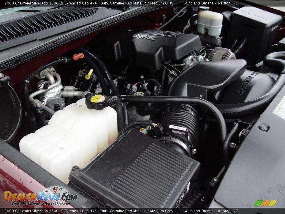 2000 Chevrolet Silverado 1500 LS Extended Cab 4x4 Dark Carmine Red Metallic / Medium Gray Photo #24