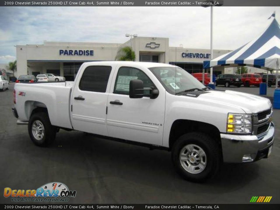 2009 Chevrolet Silverado 2500HD LT Crew Cab 4x4 Summit White / Ebony Photo #1