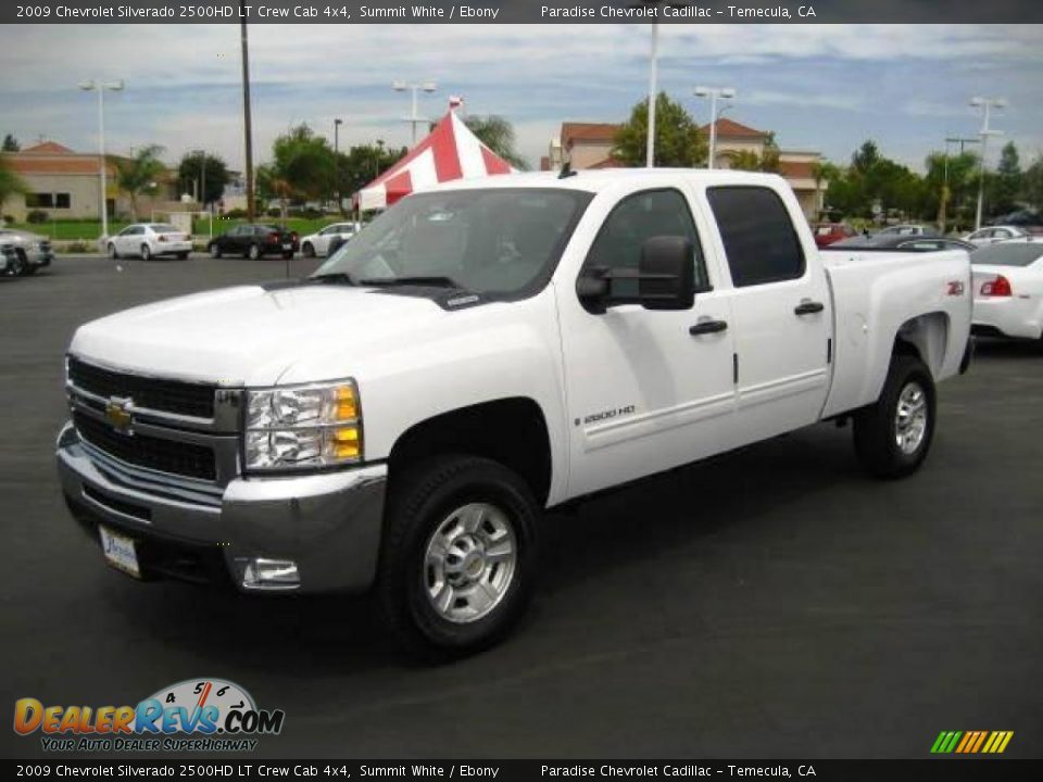 2009 Chevrolet Silverado 2500HD LT Crew Cab 4x4 Summit White / Ebony Photo #2