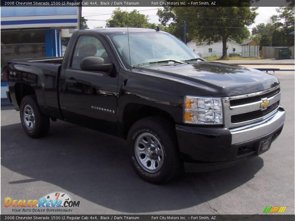 2008 Chevrolet Silverado 1500 LS Regular Cab 4x4 Black / Dark Titanium Photo #4
