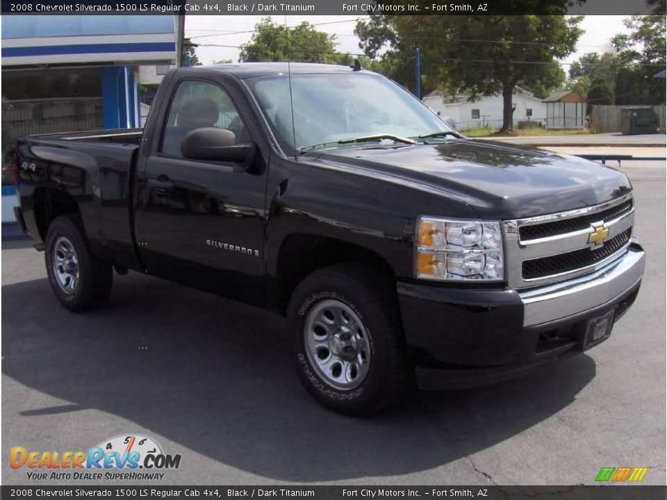 2008 Chevrolet Silverado 1500 LS Regular Cab 4x4 Black / Dark Titanium Photo #4