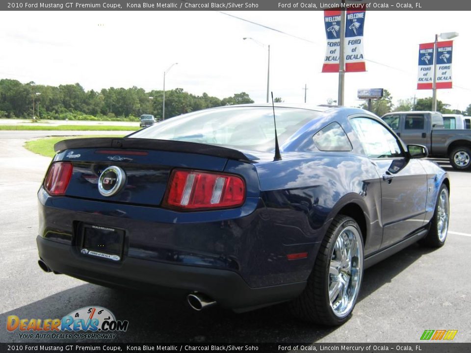 2010 Ford Mustang GT Premium Coupe Kona Blue Metallic / Charcoal Black/Silver Soho Photo #3