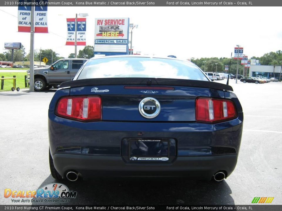 2010 Ford Mustang GT Premium Coupe Kona Blue Metallic / Charcoal Black/Silver Soho Photo #4