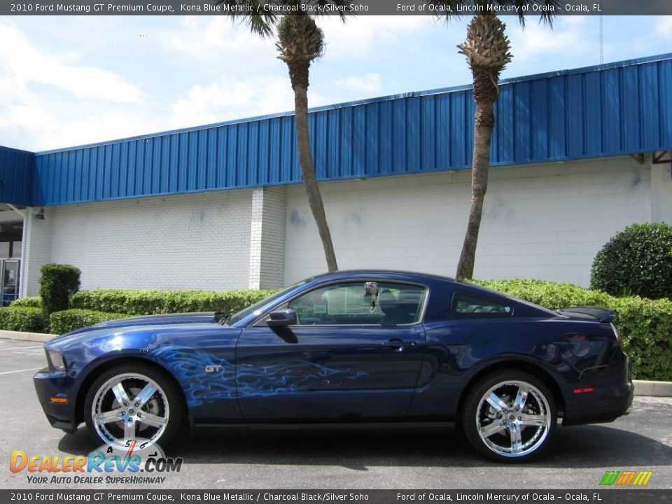 2010 Ford Mustang GT Premium Coupe Kona Blue Metallic / Charcoal Black/Silver Soho Photo #6