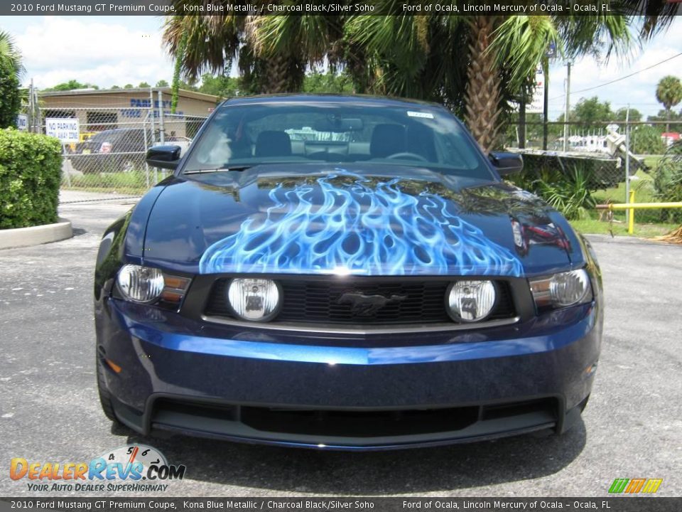 2010 Ford Mustang GT Premium Coupe Kona Blue Metallic / Charcoal Black/Silver Soho Photo #8