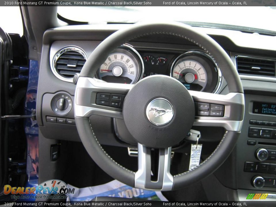 2010 Ford Mustang GT Premium Coupe Kona Blue Metallic / Charcoal Black/Silver Soho Photo #22