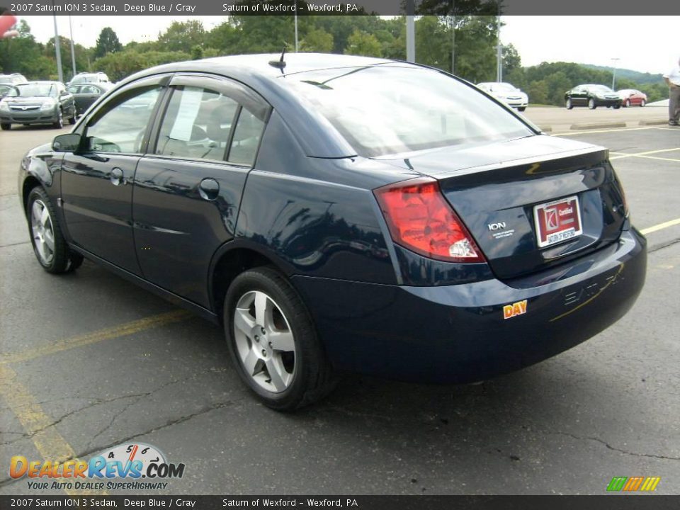 2007 Saturn ION 3 Sedan Deep Blue / Gray Photo #2
