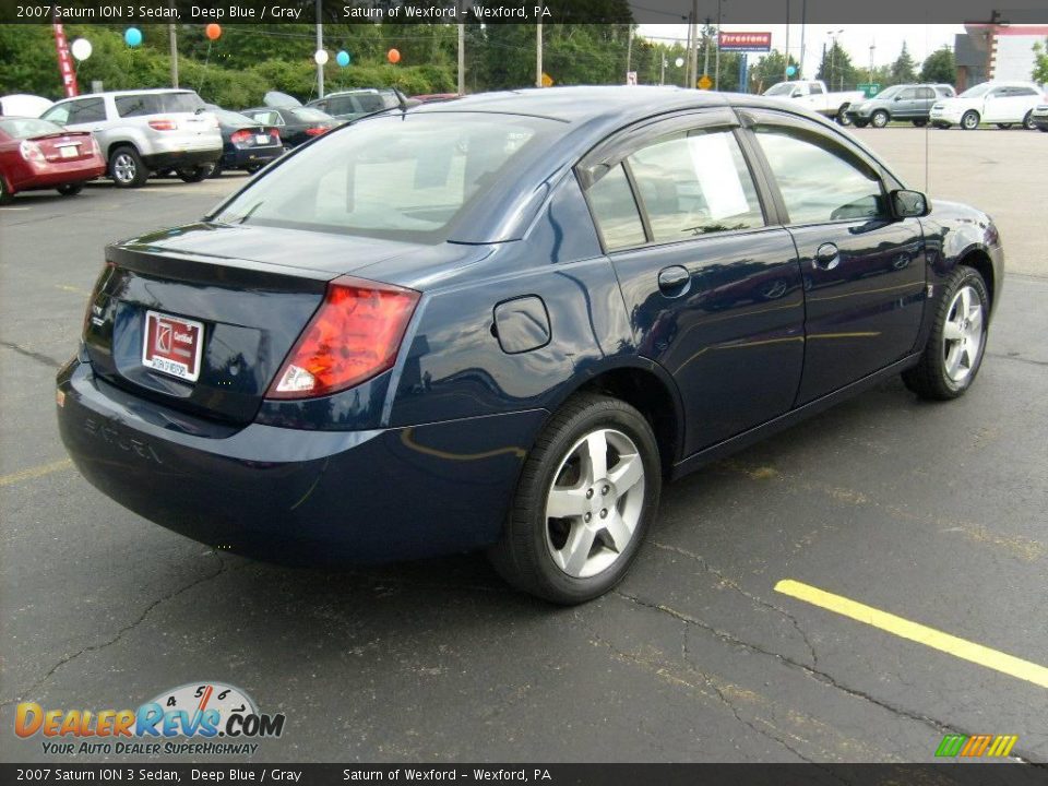 2007 Saturn ION 3 Sedan Deep Blue / Gray Photo #4