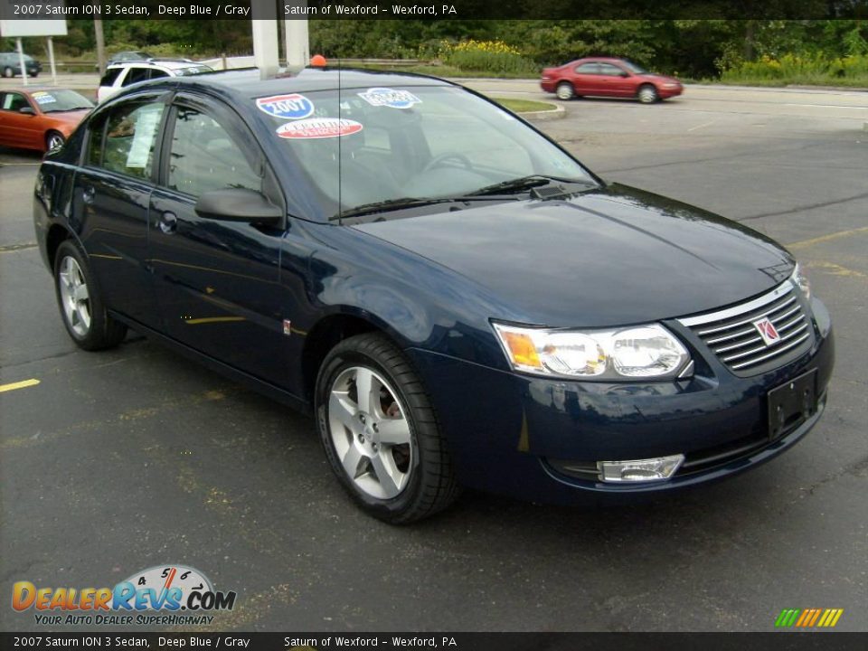2007 Saturn ION 3 Sedan Deep Blue / Gray Photo #6