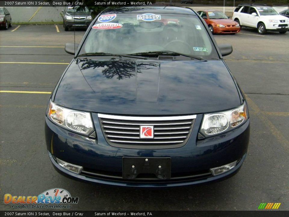 2007 Saturn ION 3 Sedan Deep Blue / Gray Photo #7