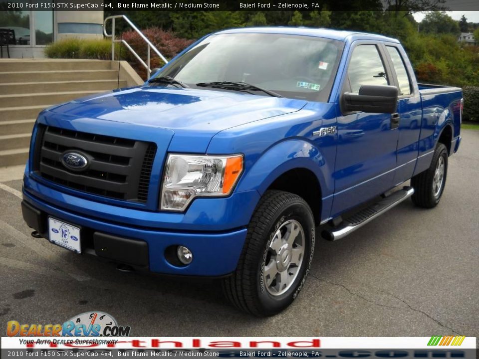 2010 Ford F150 STX SuperCab 4x4 Blue Flame Metallic / Medium Stone Photo #2