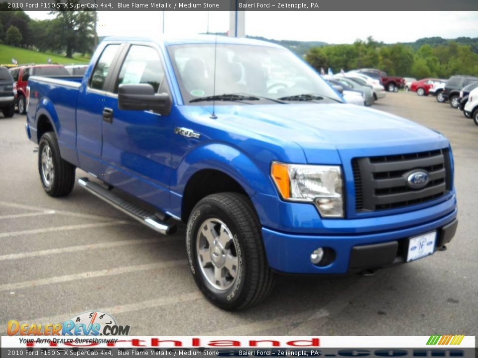 2010 Ford F150 STX SuperCab 4x4 Blue Flame Metallic / Medium Stone Photo #4