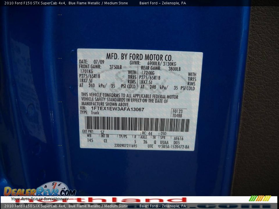 2010 Ford F150 STX SuperCab 4x4 Blue Flame Metallic / Medium Stone Photo #12