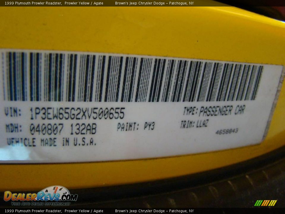 1999 Plymouth Prowler Roadster Prowler Yellow / Agate Photo #15