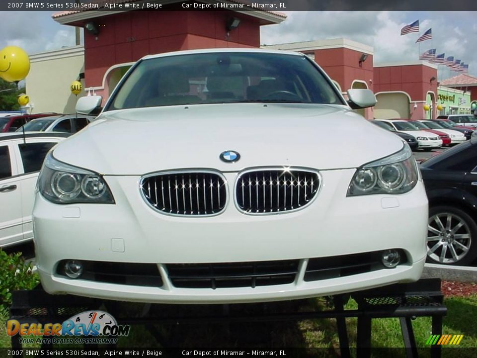 2007 BMW 5 Series 530i Sedan Alpine White / Beige Photo #2