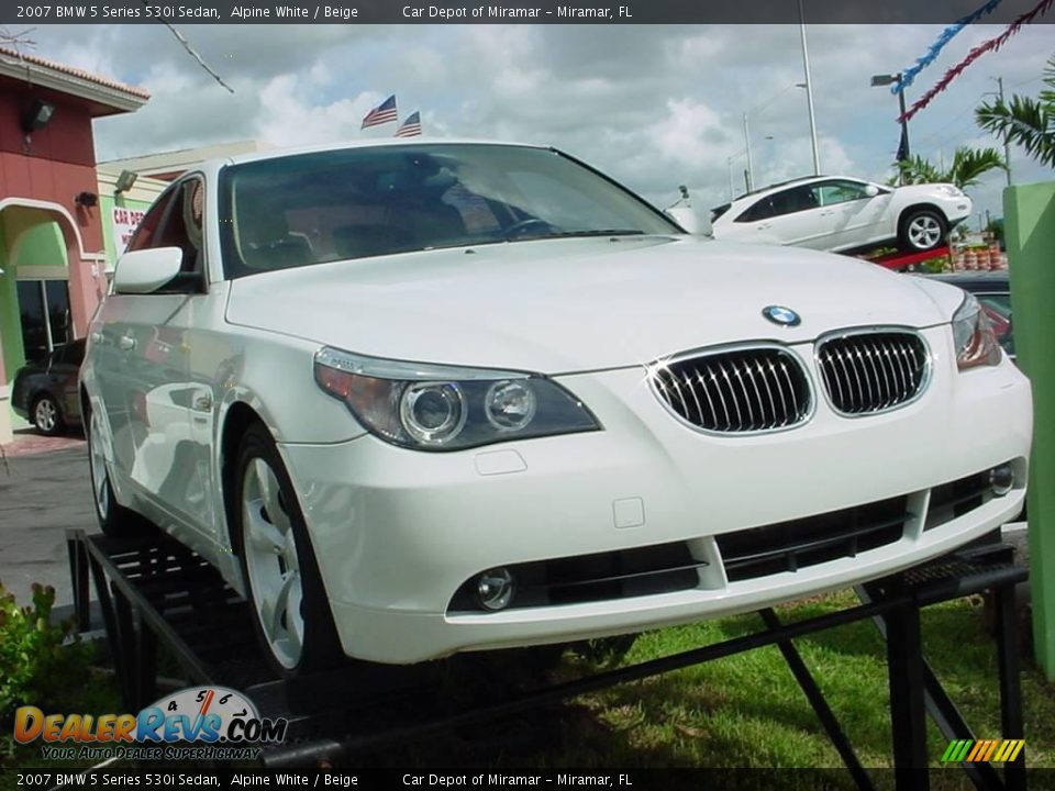 2007 BMW 5 Series 530i Sedan Alpine White / Beige Photo #3