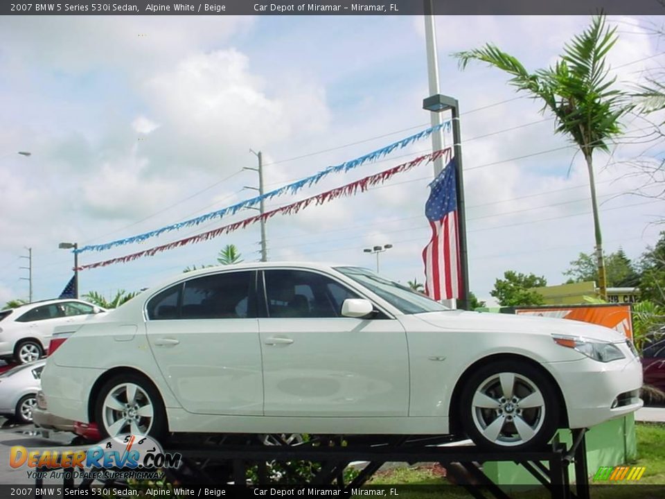2007 BMW 5 Series 530i Sedan Alpine White / Beige Photo #4