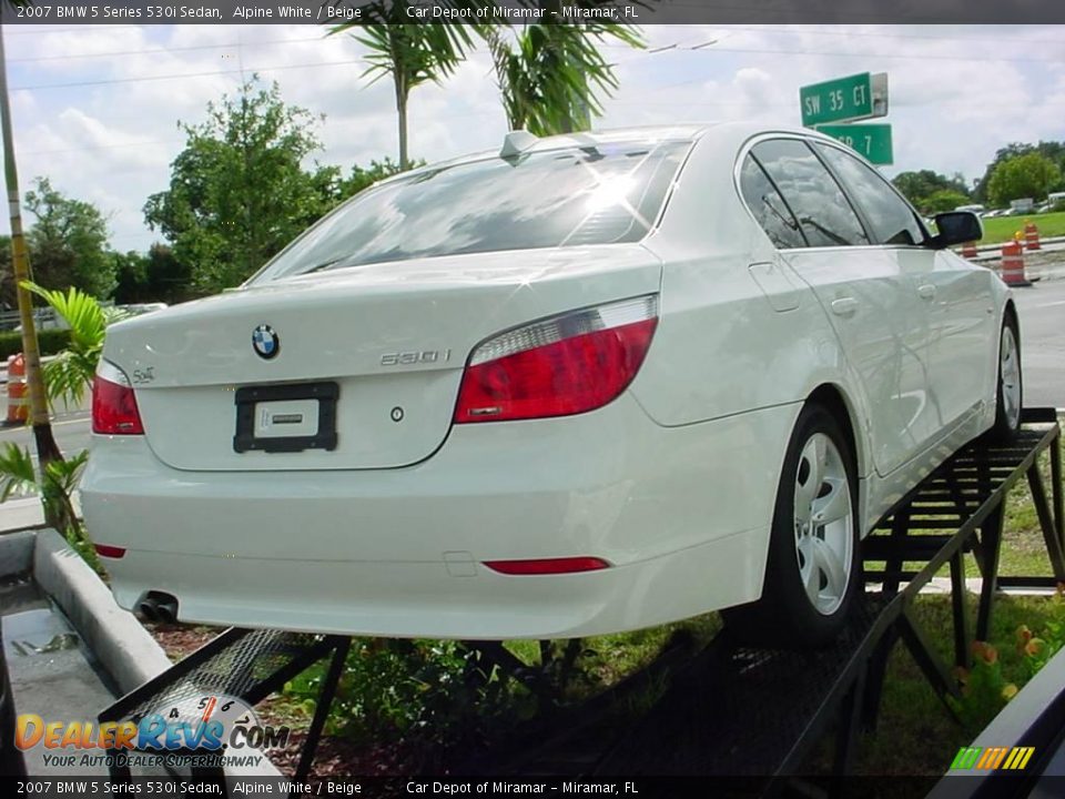 2007 BMW 5 Series 530i Sedan Alpine White / Beige Photo #5