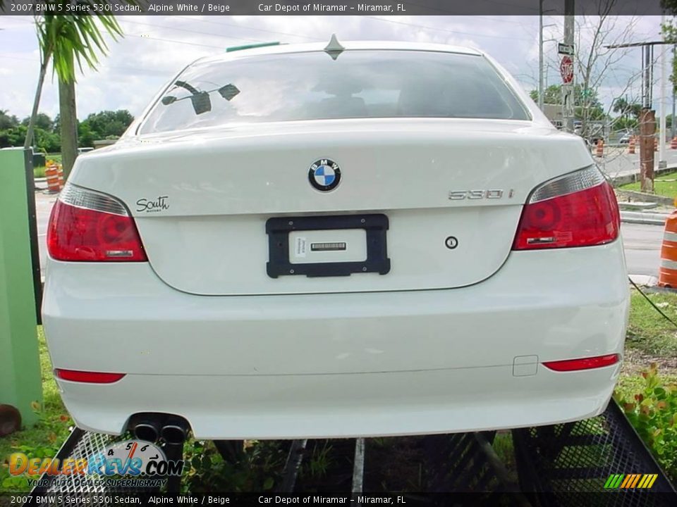 2007 BMW 5 Series 530i Sedan Alpine White / Beige Photo #6