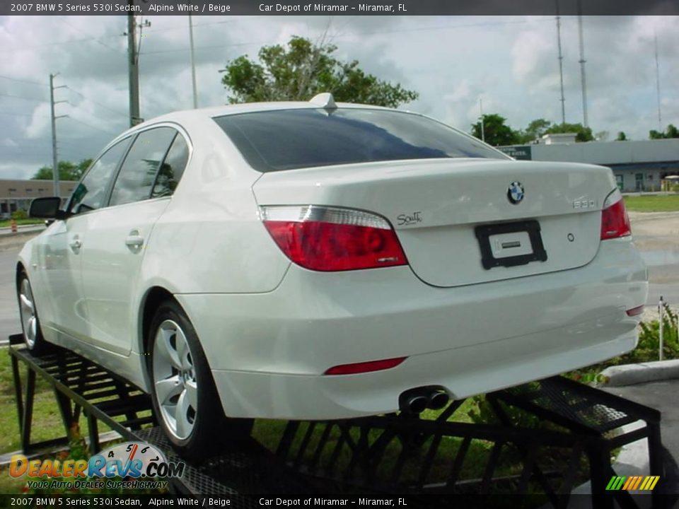 2007 BMW 5 Series 530i Sedan Alpine White / Beige Photo #7