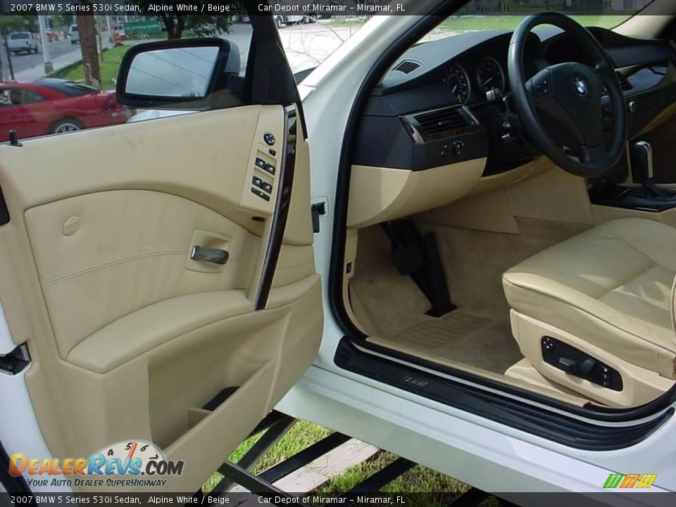 2007 BMW 5 Series 530i Sedan Alpine White / Beige Photo #9