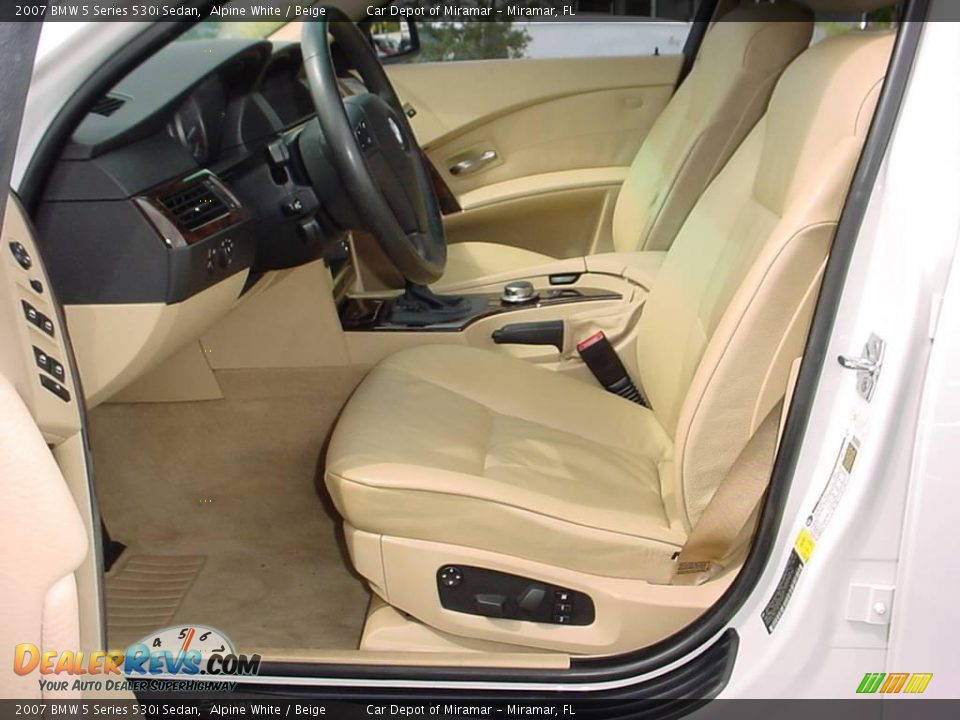 2007 BMW 5 Series 530i Sedan Alpine White / Beige Photo #10