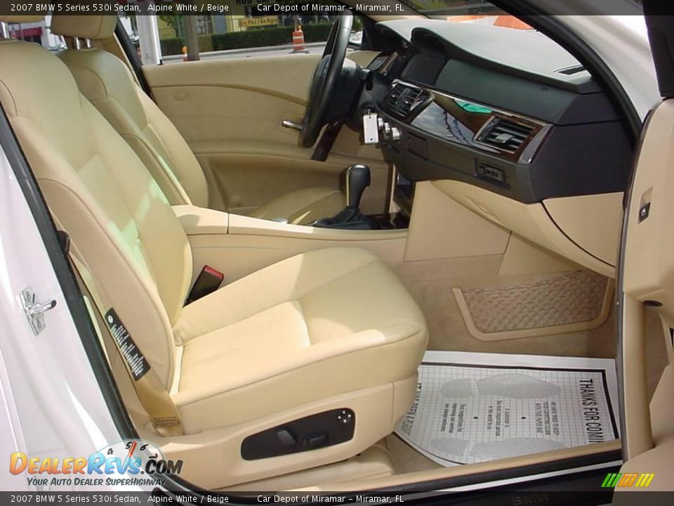 2007 BMW 5 Series 530i Sedan Alpine White / Beige Photo #11