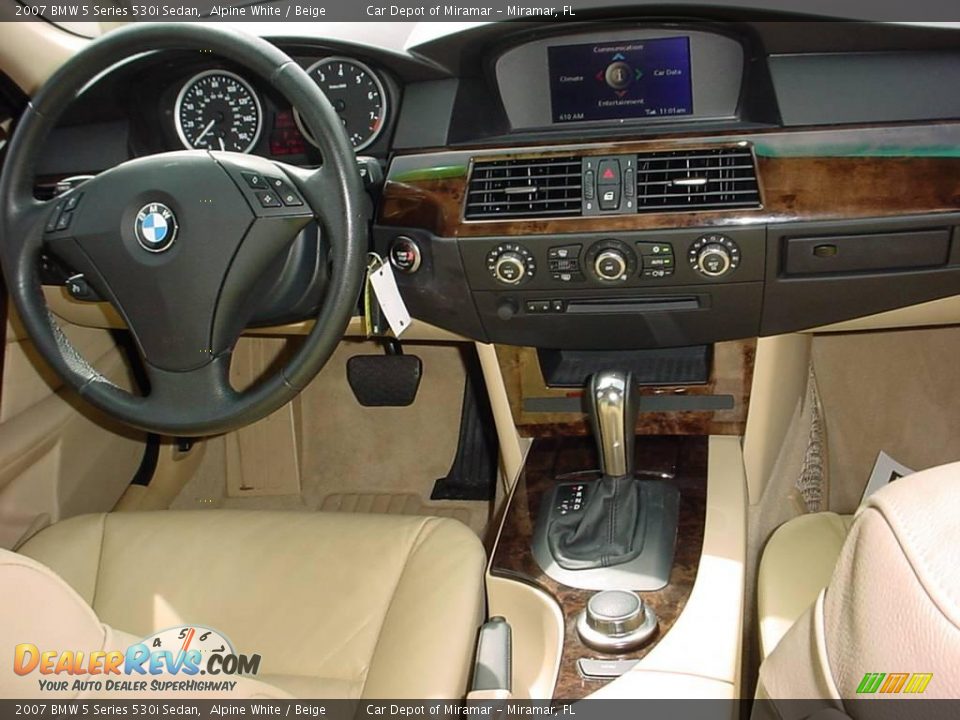 2007 BMW 5 Series 530i Sedan Alpine White / Beige Photo #14