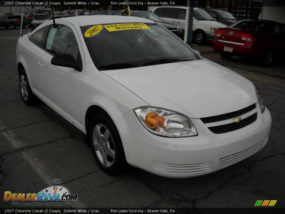 2007 Chevrolet Cobalt LS Coupe Summit White / Gray Photo #19