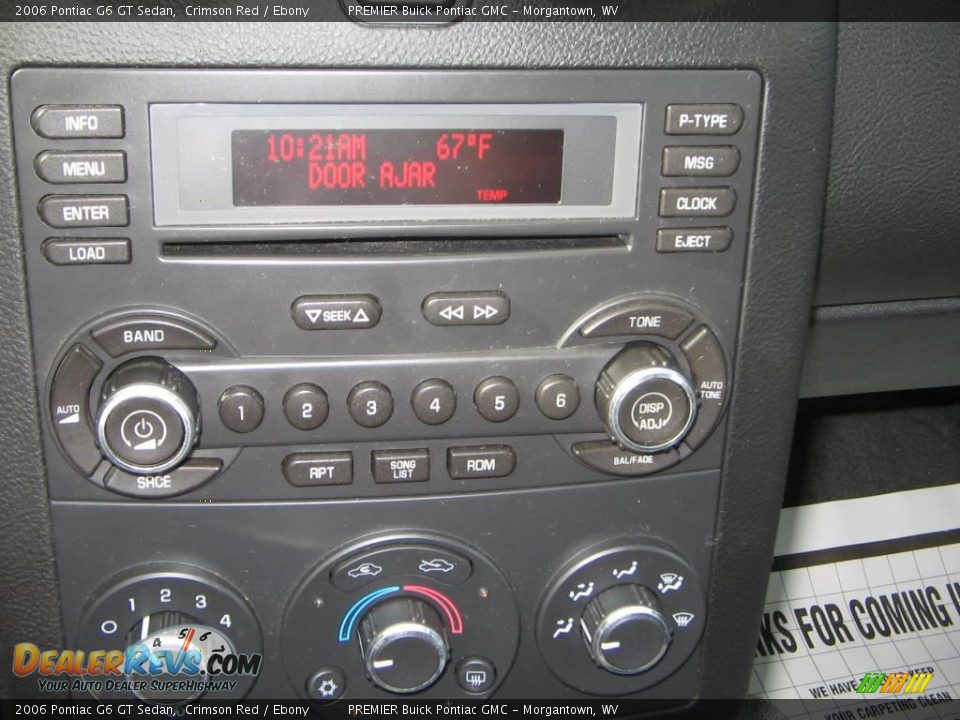 2006 Pontiac G6 GT Sedan Crimson Red / Ebony Photo #14