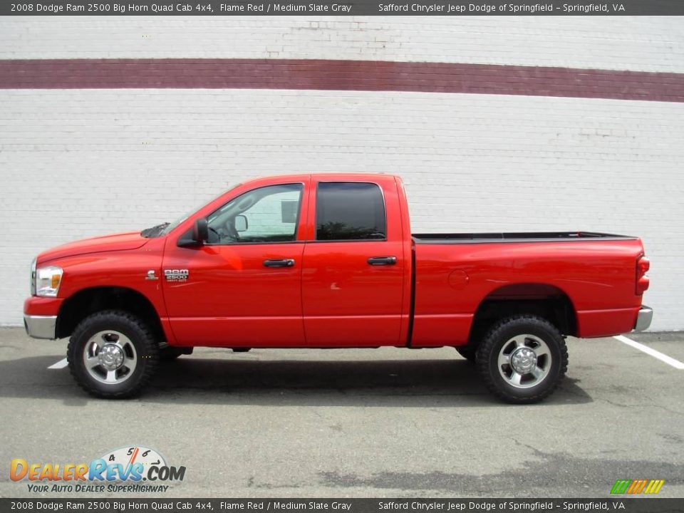 2008 Dodge Ram 2500 Big Horn Quad Cab 4x4 Flame Red / Medium Slate Gray Photo #2