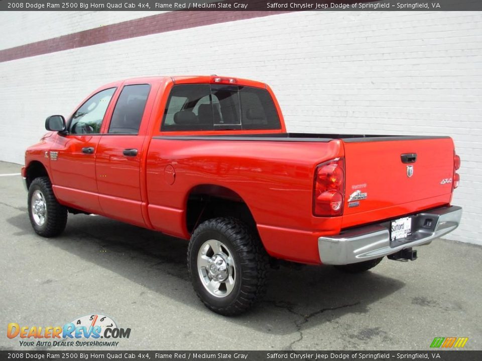 2008 Dodge Ram 2500 Big Horn Quad Cab 4x4 Flame Red / Medium Slate Gray Photo #3