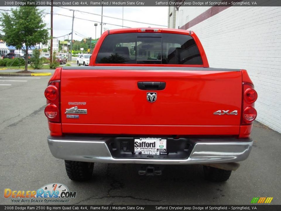 2008 Dodge Ram 2500 Big Horn Quad Cab 4x4 Flame Red / Medium Slate Gray Photo #4