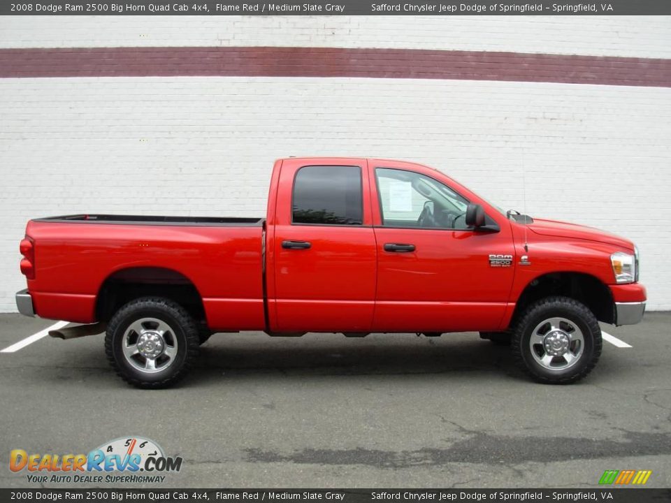 2008 Dodge Ram 2500 Big Horn Quad Cab 4x4 Flame Red / Medium Slate Gray Photo #6